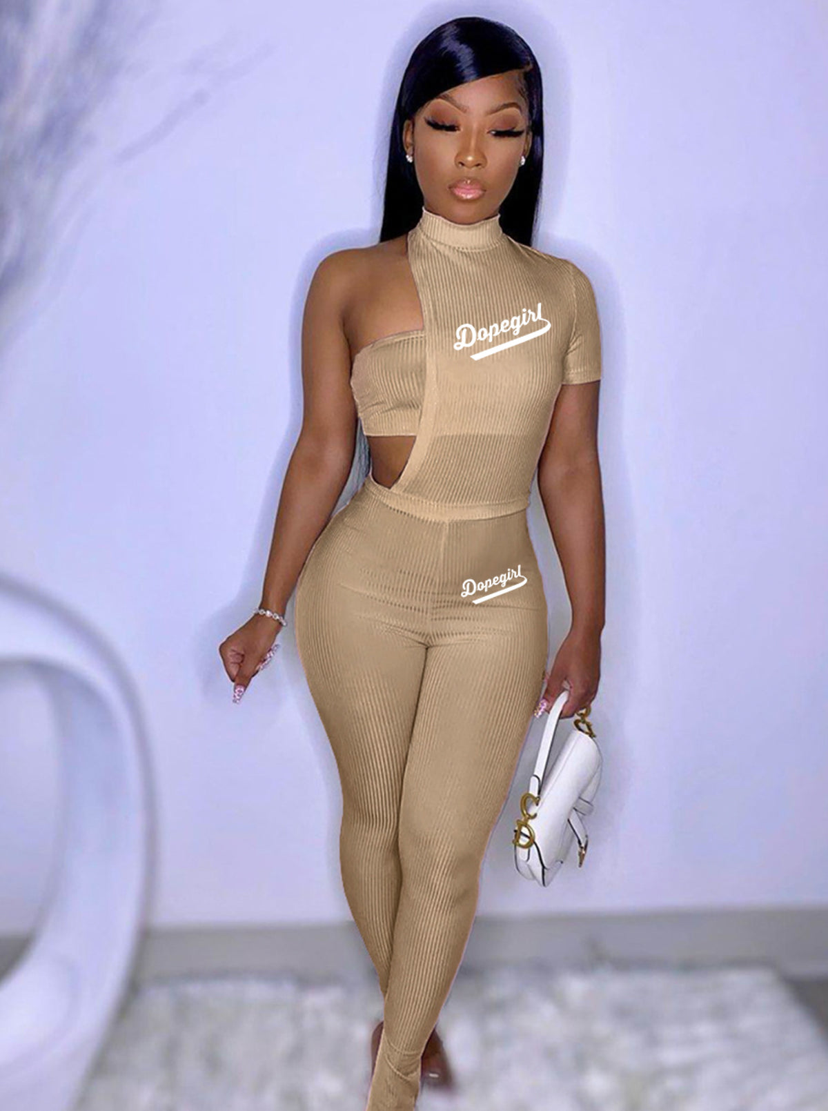 Dopegirl Cutout Ribbed Jumpsuit