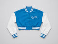 Dopegirl" Cropped Varsity Bomber Jacket